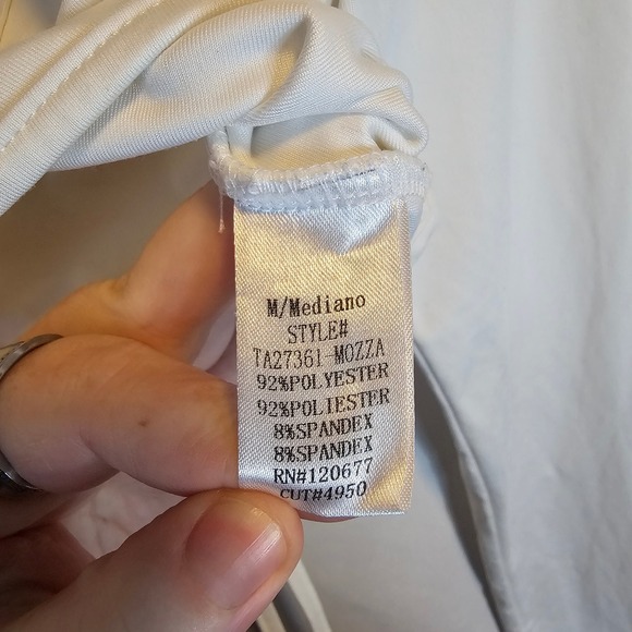 Tic Toc White Long Sleeve Tie‎ Front Cutout Crop Top - Women's Size M - Picture 4 of 6